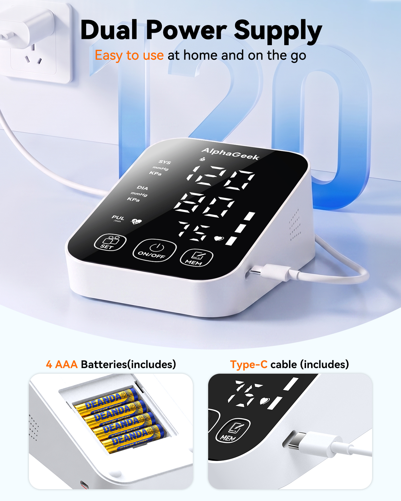 AlphaGeek Upper Arm Blood Pressure Monitor with Voice photo 8