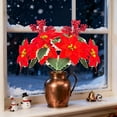 thumbnail image 1 of Ramo de flores artificiales de plástico, decoraciones navideñas, ramo de flores artificiales de piñas navideñas, ramo de flores rojas grandes con asa, agujas de pino artificiales, arreglos florales de, 1 of 6