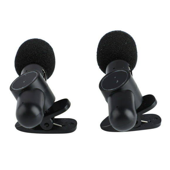 Micrófono Wireless Lavalier, 1 Para 2 Clip Inalámbrico En Micrófono 2.4g Portátil Con Windmuff Para Entrevista