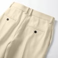 thumbnail image 6 of LODIENY Casual Dress Pants for Men Pleated Old Money Straight Leg Baggy Suit Slacks Fall Relaxed Fit Slacks Work Trousers with Pockets Beige XXL, 6 of 6