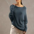 thumbnail image 7 of Clothing 2025 Delayuji Womens Pullover Sweaters Light Weight Sweaters for Casual Tops Winter Knit Drop Shoulder Sweater Fall Jumper Tunics Pullover Sweaters for Women Gray One Size, 7 of 7
