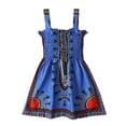 thumbnail image 3 of CUZIBR Toddler Girls Summer Spaghetti Strap Dress Smocked Sleeveless Traditional Stylish Floral Print A-Line Dresses Ruffles Trim Suspenders Breathable Soft Fashionable Clothes,Blue,18-24 Months, 3 of 8