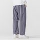 thumbnail image 4 of Pantalones largos para hombre, casuales, de moda, para vacaciones, con bolsillos y cintura elástica, lisos y empalmados., 4 of 5