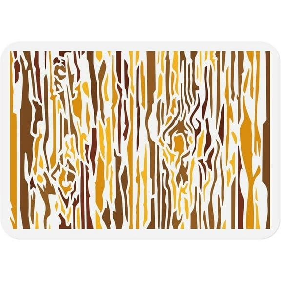 Wood Grain Wall Stencil Template for Painting 11.7 x 8.3 Inch Reusable Plastic Splicing Faux Wood-Grain Stencil on Wall Floor Tile Fabric Glass Furniture DIY Home Decor Or Craft