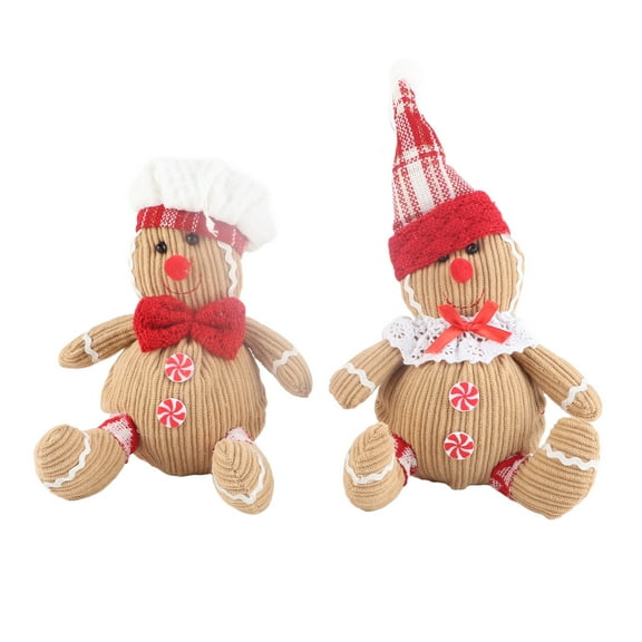 2pcs Gingerbread Plush Stuffed Toy Gingerbread Man Plush Toys Christmas Decor