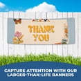 thumbnail image 2 of Thank You Banner Sign For Outdoor-Indoor Use 6x2 Ft Large Custom Banner and Signs with Hanging Rope Thank You Backdrop for Party Decor Oxford Cloth Sublimation Banner for Easy Hang, 2 of 5