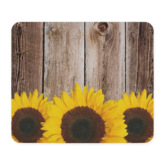 CafePress - Rustic Barn Wood Sunflower Edge Mousepad - Non-slip Rubber Mousepad, Gaming Mouse Pad