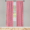 thumbnail image 2 of Ambesonne Floral 4-Panel Curtains, Clutter of Flowers, 56"x63", Pastel Pink, 2 of 4