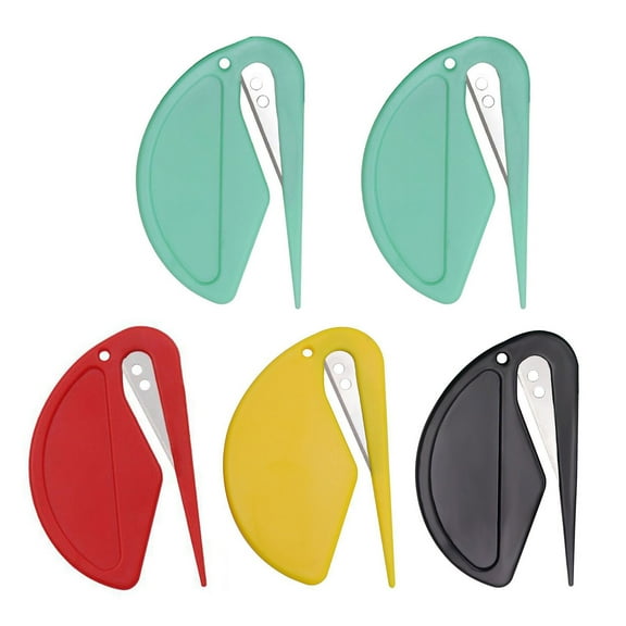 Farfi Manual Letter Openers with Stainless Steel Blades, Assorted Colors, 5 Count