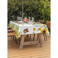 thumbnail image 2 of Outdoor Tablecloth with Umbrella Hole and Zipper, Spring Sunflowers Rectangle Table Cloth 60x102 Inch Waterproof Tablecloth, Eucalyptus Leaves Flowers Butterfly Picnic Table Cover for Patio Camping, 2 of 7