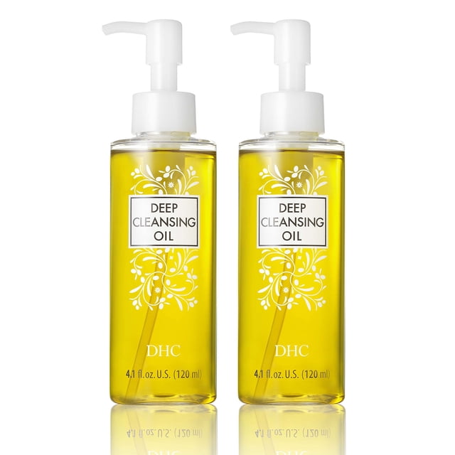 Aceite limpiador facial DHC, aceite de limpieza profunda, tamaño mediano, 120 ml, paquete de 2