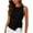 Black, variant on Womens Linen Cotton Crop Tank Tops Casual Side Tie Wrap Sleeveless Ruched Boat Neck Shirts Trendy Summer Beach Going Out Tops