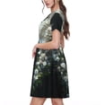 thumbnail image 2 of Disketp Floral Angelic White Wings para Vestido de Manga Corta para Mujeres, Vestidos de Verano para Mujeres, Casual y Holgado para la Playa, 2 of 6