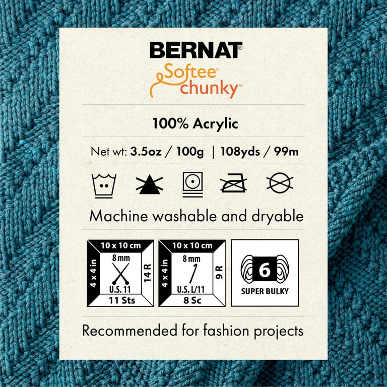 DARK GREEN 3 Pack Bernat Softee Chunky Yarn Super Bulky Yarn. 3.5oz 108yds  100% Acrylic Yarn. 3 Skeins per Pack Bulk Buy 
