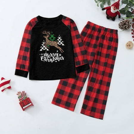 

LEEy-world Christmas Gifts Family Christmas Pajamas Set Christmas Matching Jammies Xmas Pjs Holiday Long Sleeve Sleepwear for Men Women Couples Kids