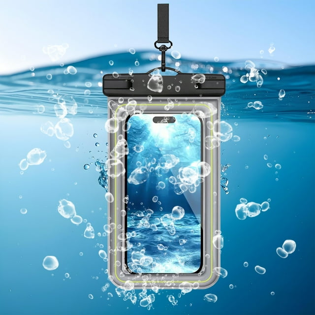 Pochette Étanche pour Téléphone, Compatible Écran Tactile, Sac Étanche pour Téléphone Intelligent, Étui en Plastique Transparent pour Natation Randonnée Voyage, Usage Extérieur à Domicile, Sans Rétrécissement, YISHFHP