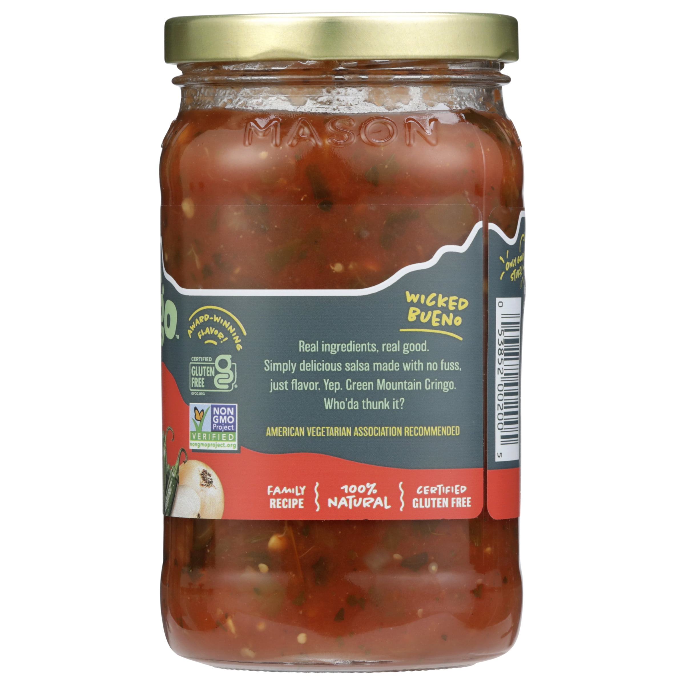 (2 pack) Green Mountain Gringo Fresh Packaged Hot Salsa, 16 oz