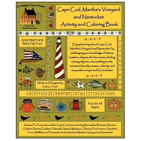 Pre-Owned Cape Cod, Martha's Vineyard and Nantucket Coloring & Activity Book