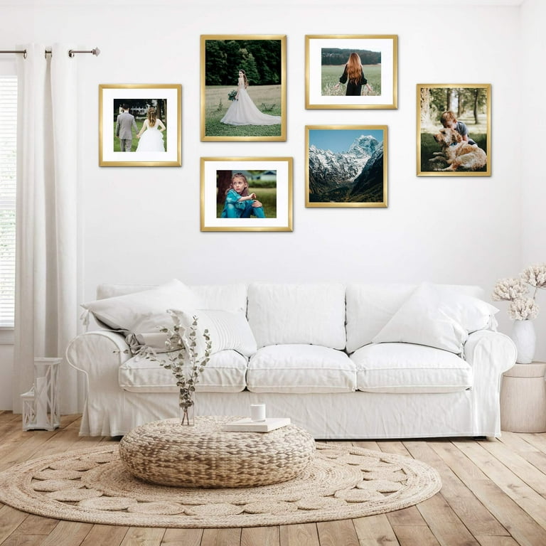 Americanflat 8x10 fotolijst in goud - Displays 5x7 Met Mat en 8x10 Americanflat 8x10 fotolijst in goud - Displays 5x7 Met Mat en 8x10