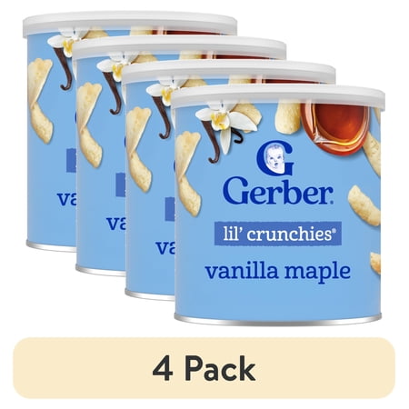(4 pack) Gerber Stage 3 Toddler Snacks, Vanilla Maple Lil' Crunchies