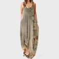 thumbnail image 2 of Maxi Robes d'Été Bretelles Spaghetti Robe Grande Taille Décontractée Plage Boho Robe de Soleil avec Poches, 2 of 5