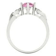 thumbnail image 4 of 1.72 ct Round Cut Simulated Pink Diamond 3 Stone 18K White Gold Womens Engagement Ring, 4 of 5