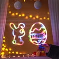 thumbnail image 3 of 1pc Guirnalda de luces LED 3D con forma de conejo y huevo de Pascua, perfecta para dormitorio, ventana de sala de estar o como luz decorativa creativa. Funciona con 3 pilas AAA,, 3 of 11