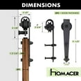 thumbnail image 7 of Homacer Black Rustic Sliding Barn Door Hardware Kit, for Two/Double Doors, 6ft Long Flat Track, Arrow Design Roller, Heavy Duty, for Interior & Exterior Use, 7 of 7