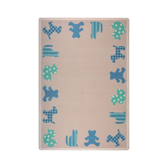 Kid Essentials - Infants & Toddlers Frisky Friends, 5'4" x 7'8", Blue