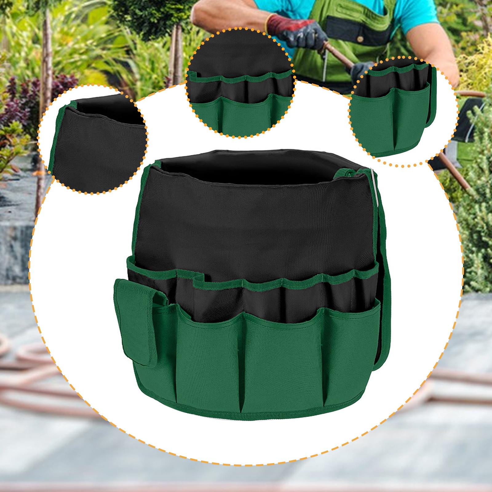 Tool Carrier Storage Bag Gardening Bucket Organizer Multi Pocket Oxford Cloth Design for Home Gardeners