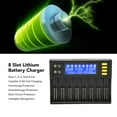 thumbnail image 3 of 8 Slot Lithium Battery  With LCD Screen For Li Ion IMR ICR NiMH Cd  21700 26650 18350 14500 RCR 123 Battery, 3 of 8