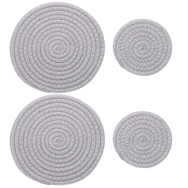 Unique Bargains 4 Pcs 4 Inch 7 Inch Plant Coasters Mat Pot Holders Plant Saucer Light Gray