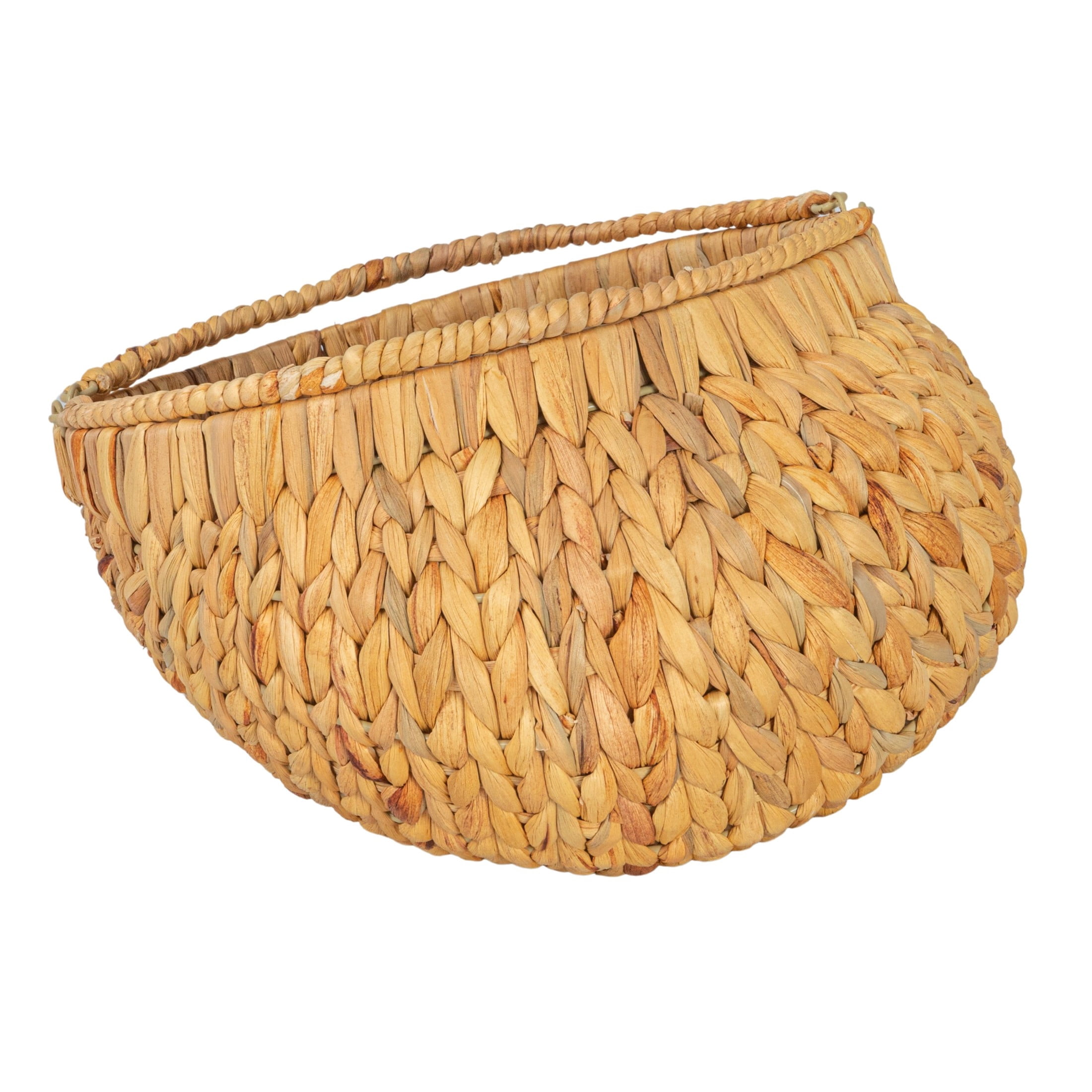 Household Essentials Water Hyacinth Handwoven Flower Basket Set, Natural, Set of 2