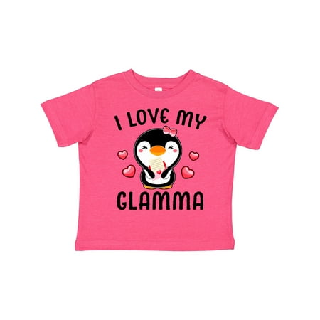

Inktastic I Love My Glamma with Cute Penguin and Hearts Girls Toddler T-Shirt