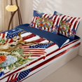 thumbnail image 3 of Manfei Watercolor Floral Zipper Twin Comforter Sets with Fitted Sheet and 2 Pillowcases,Classic Buck Head Flag Zipper Bedding Set,Red Navy,Navy Blue Reversible,4pcs, 3 of 8