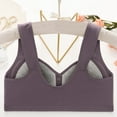 thumbnail image 5 of UngA Bras for Older Women No Underwire Front Closure Bras Gathering Plush Size Bras Thin Cup Wireless Bras Full Coverage T-Shirt Bralettes Purple,36, 5 of 5