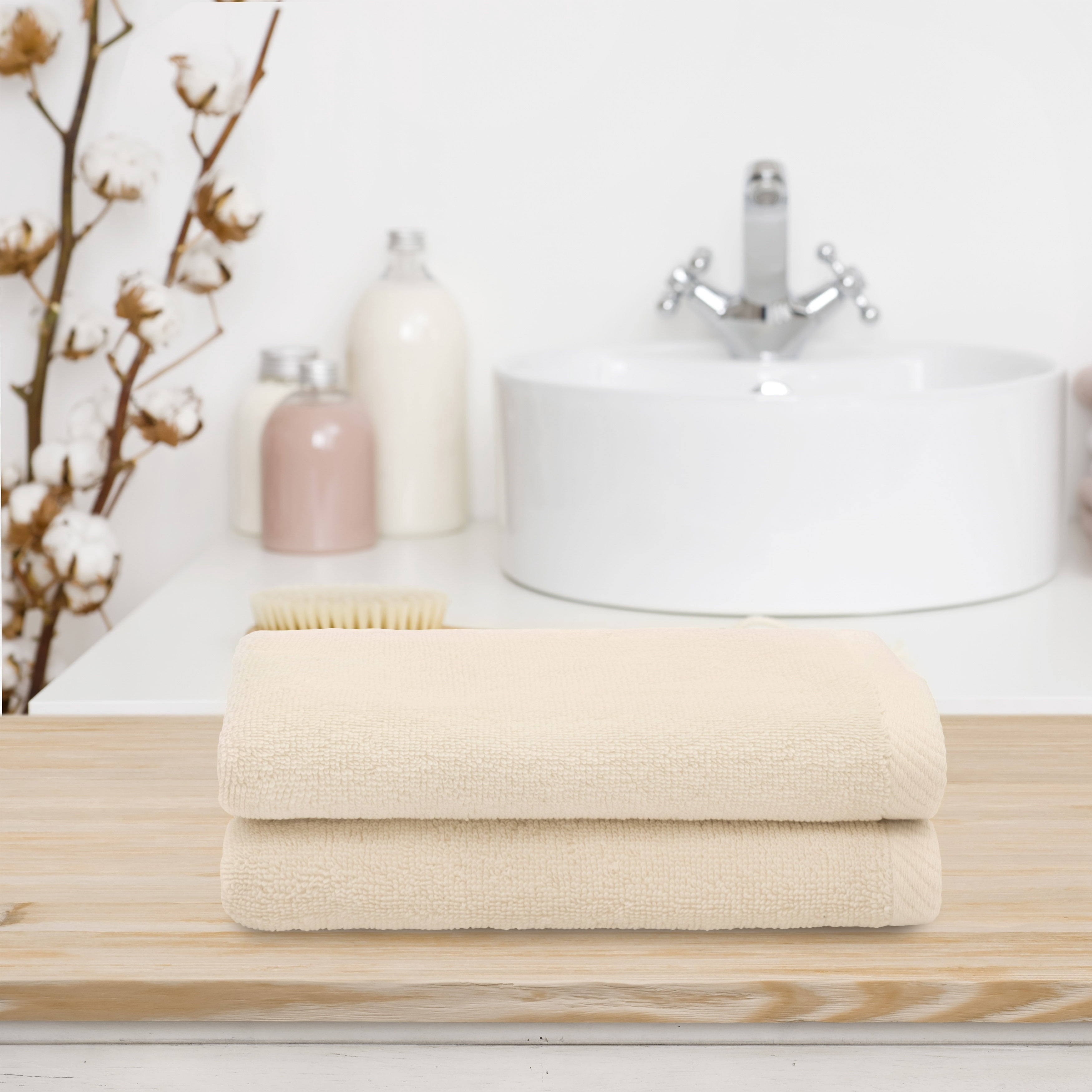 Authentic Hotel and Spa  100% Turkish Cotton Ediree Fingertip Towels - Set of 2 Silver