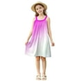thumbnail image 4 of Agkizg Girls Sleeveless Tank Dresses Crewneck Gradient Printing Casual A Line Cottons Girl Sundress Dresses, 4 of 5