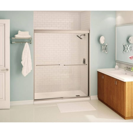 Maax 134572 900 305 000 Kameleon Semi Frameless Slider Alcove Shower Door With Clear Gl Brushed Nickel Maax 134572 900 305 000 Kameleon Semi Frameless Slider Alcove Shower Door With Clear Gl Brushed Nickel
