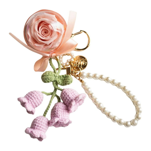 Llavero con flor eterna: accesorio versátil y decorativo para el Día de la Madre Rosa