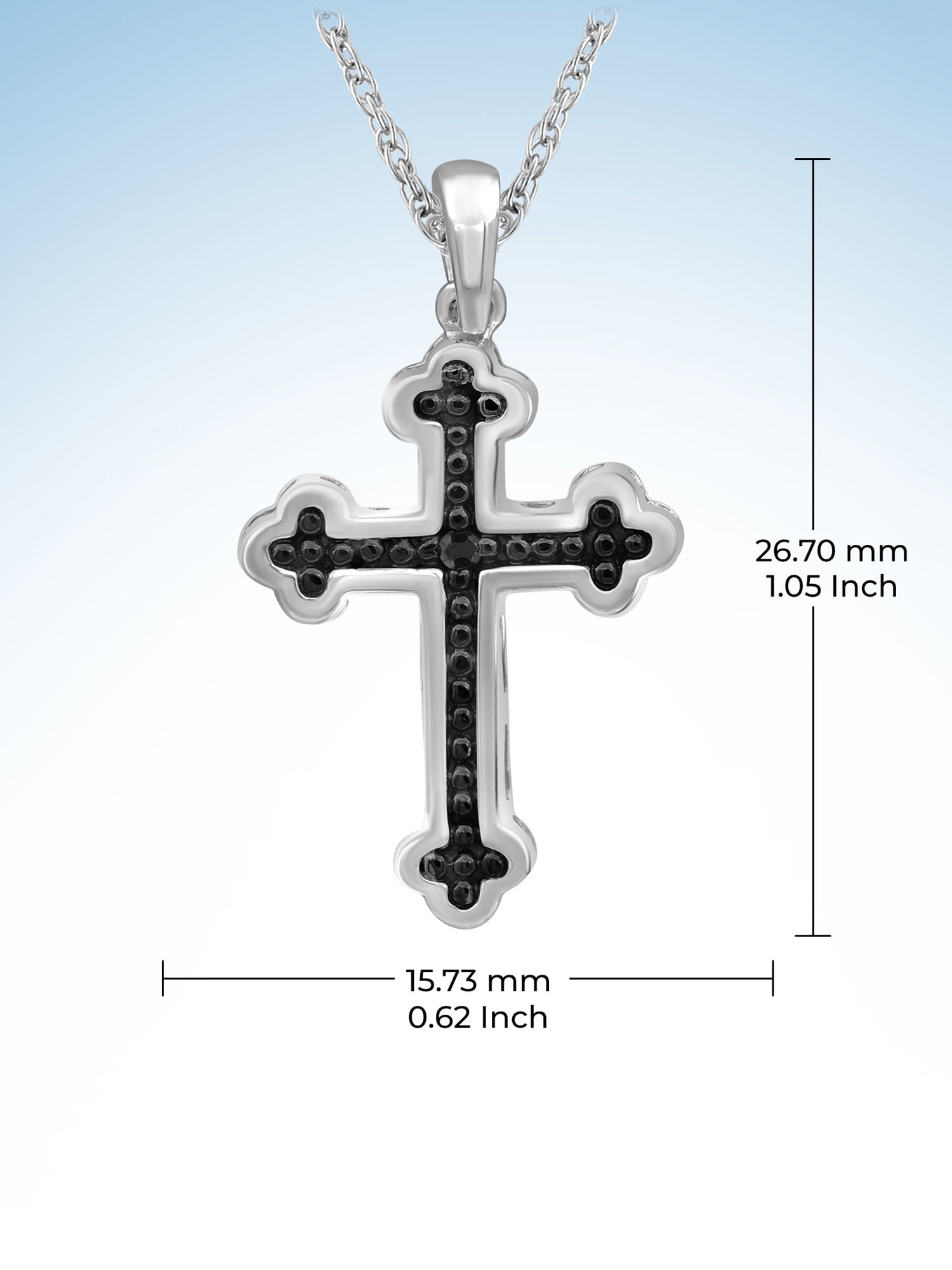 JewelersClub Diamond Cross Pendant Necklace for Women | Sterling Silver
