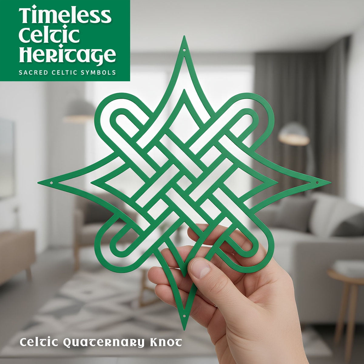 RealSteel Celtic Knot Symbols Metal Wall Art – Quad Celtic Knot | Made in USA (Black-12")
