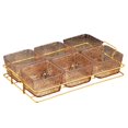thumbnail image 2 of Plato de servicio dividido Placa de fruta seca Organizador de almacenamiento de alimentos Bandeja para el aperitivo de nuez de dulces extraíbles para con 6 tazones, 2 of 8