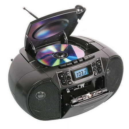 Toshiba - CD-RW/CD-R/CD-DA Boombox with AM/FM Radio - Black