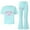 F35-Light Green, variant on FYDUU Girls Outfits Sets Summer Casual Letter Print Short Sleeve Tops Tee Shirts with Flare Leg Pants Fashion Clothing 2Pcs Set 10-11 Years