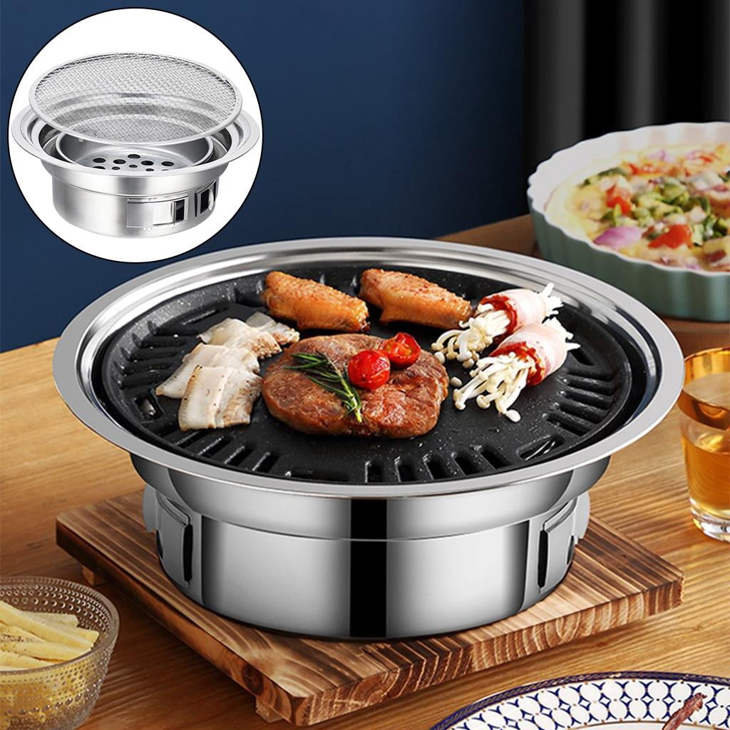 Fiocias Korean Barbecue Grill Barbecue Stove Charcoal Grill for Indoors/Outdoors Korean Without Plate Rack