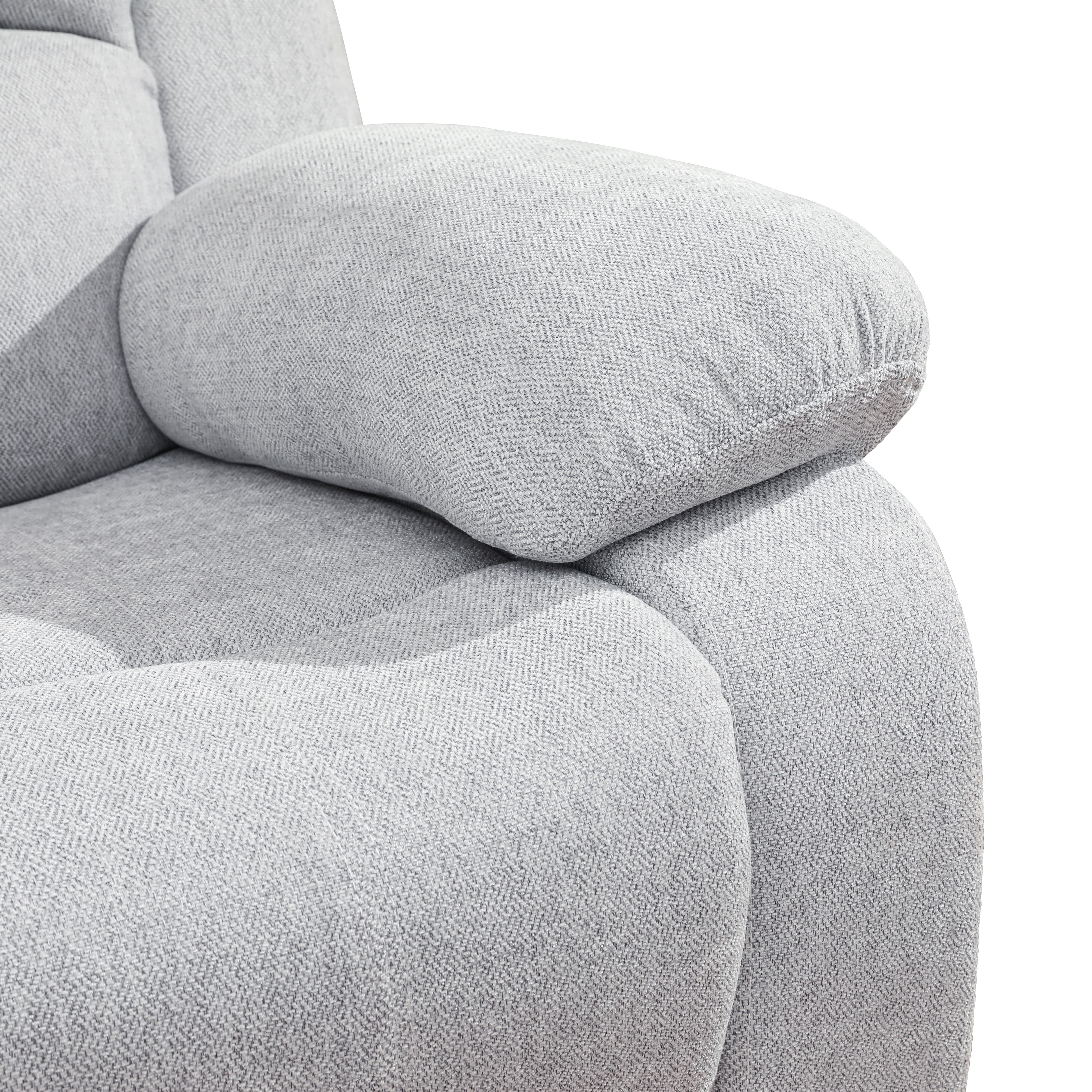 MAYEERTY Reclining Loveseat, 2-Seat Wear-Resistant Fabric Recliner with Storage & Cup Holders for Living Room, Grey