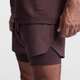 thumbnail image 4 of Athletic Gym Shorts Men 2 in 1 Summer Elastic Waist Breathable Workout Running Shorts with Compression Liner Pockets, 4 of 6