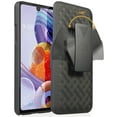 thumbnail image 3 of Case with Clip for LG Stylo 6, Nakedcellphone [Black Tread] Kickstand Cover with [Rotating/Ratchet] Belt Hip Holster Holder Combo for LG Stylo 6, 3 of 10