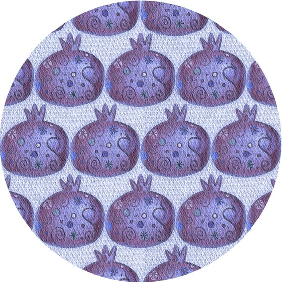 Ahgly Company Indoor Round Patterned Blue Angel Blue Area Rugs, 6' Round